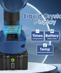 Heavy Duty Electric Hydraulic Crimping Tool For Copper Aluminum Wires Rechargeable Lithium Battery Cable Lug Crimper showing liquid crystal display with battery status.