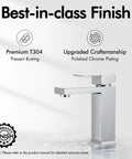 Chrome Single Hole Bathroom Sink Faucet With One Handle, Solid Brass Construction, Lead Free And cUPC NSF Certified on white background