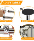 Step-by-step installation of Stainless Steel Adjustable Undermount Sink Brackets Kit with Waterproof Gloves, showing process details.