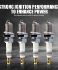 4 Pack Spark Plugs Replacement BKR5EIX11 5464 Spark Plug Set For Audi Q7 Volkswagen CC And Toyota Yaris 2009 visible in a row