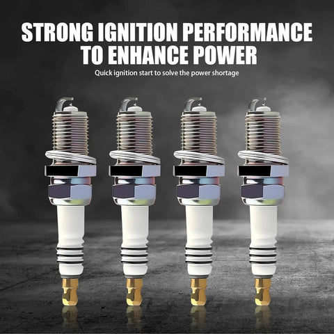 4 Pack Spark Plugs Replacement BKR5EIX11 5464 Spark Plug Set For Audi Q7 Volkswagen CC And Toyota Yaris 2009 visible in a row