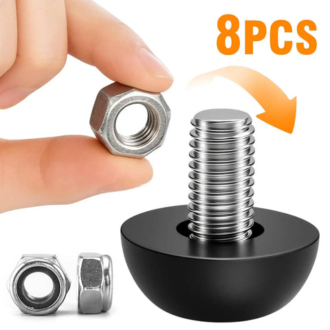 8 Pack M8 Thread Adjustable Leveling Feet Kit For Outdoor Furniture, Stainless Steel 8mm Construction With 1.25mm Thread Pitch, nut detail