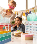 Birthday Gift Bags Set Of 2 Large 16 Inch Gift Bags With Handles Includes Matching Tissue Paper Cards And Stickers on a table