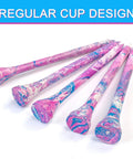 Durable Hardwood Golf Tees Three And One Quarter Inch Pack Of 100 In Pink And Blue For Women, close-up view of regular cup design.