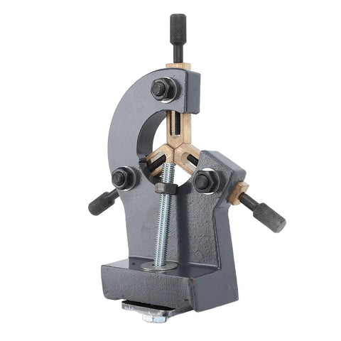 Built Tough Metal Wood Lathe Steady Rest Adjustable Mini Lathe Stabilizer Rock Solid Support For Long Turning Projects Zero Drama Gray Finish, close-up of the stabilizer design.