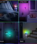 Six Pack Mushroom Night Light LED Plug In Lamp with Dope Seven Color Changing Glow in various home settings.