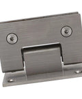 Heavy Duty Stainless Steel Shower Door Hinges with 90 Degree Auto Close for Frameless Glass Doors 8mm to 12mm, close-up view