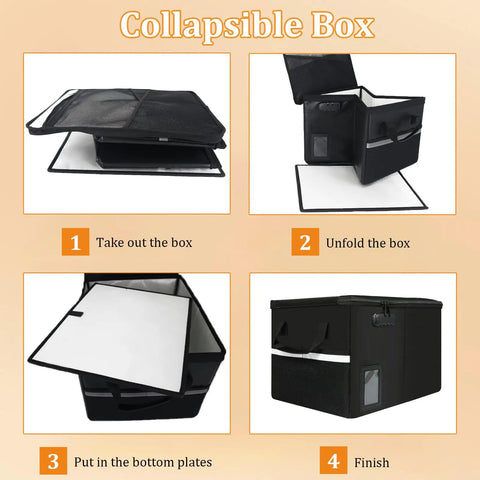 Fireproof File Box With Lock For 5200 Degree Fahrenheit Heat Safe Storage Anti Static Fiberglass Document Organizer Collapsible