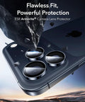 Ultra Tough HD Lens Protector For iPhone 17 Pro Max 17 Pro 16 Pro Max 16 Pro 15 Pro Max 15 Pro 14 Pro Max 14 Pro Ultra Thin Tempered Glass Shield Crystal Clear Photos Blue 1 Pack on phone.