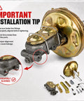 11 Inch Power Brake Booster And Master Cylinder Kit For GM A Body F Platform X Body installation tips with brake line fittings.