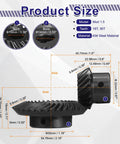 Pro Grade Heavy Duty 90 Degree Bevel Gear Set 1.5 Mod With 18T And 36T Gears, 10mm And 14mm Bores, dimensions illustration.