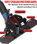45 Degree Tile Chamfer Cutter For Ceramic Glass And Stone, adjustable guides, attached to angle grinder, for bevel edges.