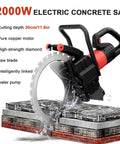 Get Ready To Smash Through Concrete With This Badass 16 Inch Electric Ring Saw featuring a 12000W motor and water pump on concrete.