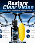 30ml Eyeglass Scratch Repair Kit With Sponge Polishing Compound Quick Fix For Glasses And Screens shown with glasses before and after use.