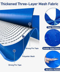 Close-up of thickened three-layer mesh fabric with PVC and polyester for waterproof canvas fish pond tank for outdoor storage.