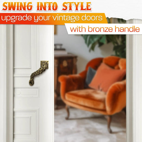 Octopus Door Handle With Dope Tentacle Look And Heavy Duty Pull Bronze Finish on white door near orange chair