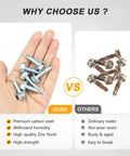 Heavy Duty Quarter Inch By One Inch Hex Washer Head Self Drilling Screws Twenty Five Piece Set in hand compared to rusty screws.