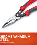 Pro Series 9 Inch Long Nose Pliers With Dual Material Grips And Compound Action For Fifty Percent More Cutting Power PS6549C Black