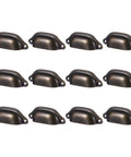 12 Pack Old School Vintage Iron Drawer Knobs And Cabinet Pull Handles With Classic Curved Design For Wardrobe Dresser Cupboard Doors