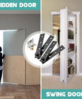 Heavy Duty Hidden Pivot Hinges For Secret Doors Premium Stainless Steel Corrosion Resistant 360 Degree Rotation Invisible Door Hardware in use.