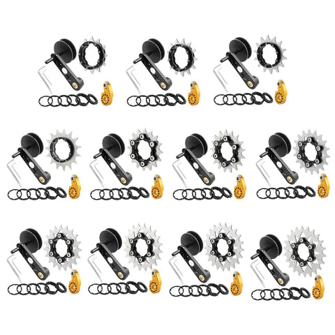 Upgrade Your Ride With This Tough Aluminum And Steel Single Speed Conversion Kit Chain Tensioner Guide For Easy Bicycles Adjuster Setup That Prevents Derailments And Keeps You Cruising Smooth On Every Dirt Track Or City Street Without Breaking A; black bike tensioner kit, 12-tooth sprocket