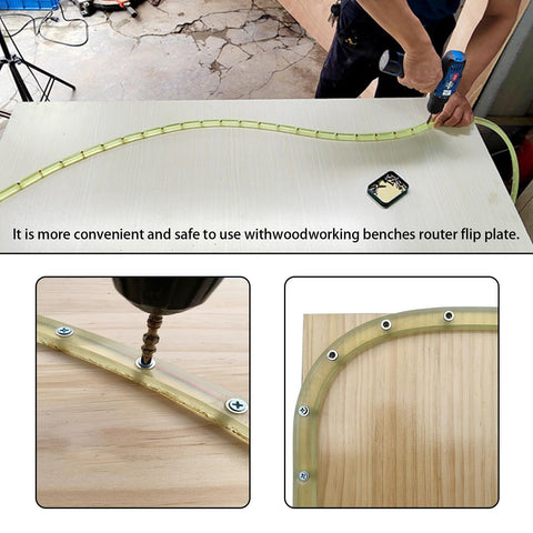 Professional 39 Inch Flexible Curve Template Featuring Killer Flexibility For Woodworking Contour Profiling Custom Router Patterns And Diy Builder Projects in use with a router.