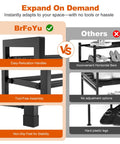 Comparison of Space Saver Expandable Shoe Rack 18.5 To 33 Inches Wide 3 Tier Metal Shoe Organizer versus other racks.