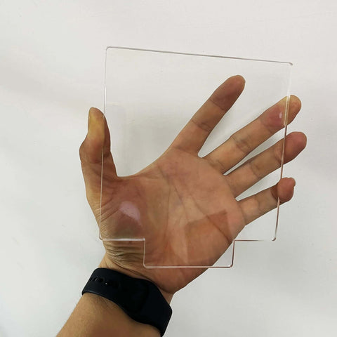 Senbota clear acrylic sheet (pack of 12), 5.9 x 5.1 in, 4 mm thick with protective film.