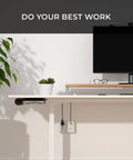 Rock Solid Vesa Mount Bracket For HP Desktop Mini Prodesk And EliteDesk Rigs mounted under desk, showcasing clean workspace and compact design.