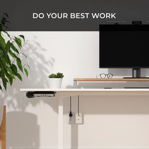 Rock Solid Vesa Mount Bracket For HP Desktop Mini Prodesk And EliteDesk Rigs mounted under desk, showcasing clean workspace and compact design.