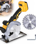 Heavy Hitter 6 Inch Cordless Circular Saw Featuring Brushless Motor 20 Volt Battery Compatible with a 6 inch saw blade.