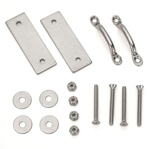 Beefed-Up Dock And Boat Ladder Hardware Attachment Kit with bolts, washers, and brackets for AL-A3, A4, A5, and C4