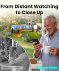 Smart Bird Feeder With 2K AI Camera And Solar Power, Auto Record Videos, Real Time Alerts used in backyard bird watching