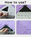 Instructions for Four Pack Non Slip Rug Pads For Hardwood Floors And Tile Grippers That Keep Rugs In Place.