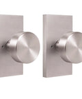 Heavy Duty Zinc Alloy Dummy Door Knobs With Brushed Nickel Finish Universal Decorator Interior Handles Quick Install Nonlocking Hardware set of 2.