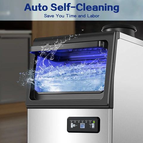 Heavy Duty Beast Mode Commercial Ice Maker 110 Lbs Per Day Under Counter Or Freestanding With 22 Lb Storage Dual Water Inlets Auto Self Cleaning