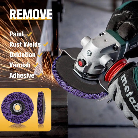 5 Pack Strip Discs For Angle Grinder 4 Inch Paint Removal Rust Oxidation Welds And Coatings Diamond Abrasive With Nylon Backing