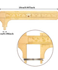 Brass Vernier Caliper Pocket Caliper Set With Double Scale mm And Inch showing detailed measurements and scale close-up.