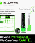 SHARPRO V-groove chamfer router bit, 60°, carbide, 1/4 in shank, shown with green packaging.