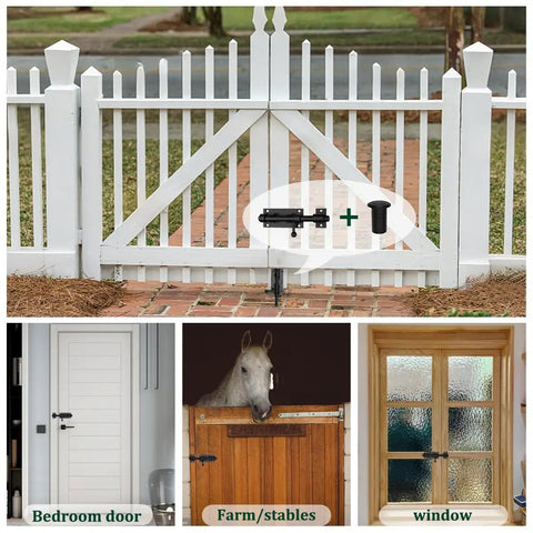 No Sweat Security With These Heavy Duty Black Stainless Steel Slide Bolts And Barrel Locks Perfect For Gates Barn Doors And Porch Entrances Features Built Tough As Nails Construction Includes Two Pack