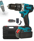 Tough As Nails Brushless Cordless Hammer Drill With 2400 Rpm Dual Speed Motor with battery and case for heavy DIY jobs.