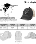Size guide display for Breathable Golf Trucker Cap For Men And Women, Low Profile Unstructured Hat With Six Embroidered Eyelets