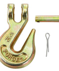 10 Pack Five Sixteenth Inch Clevis Grab Hooks Heavy Duty G70 Forged Steel Chain Hooks With Yellow Chromate Finish 5400 Lbs Capacity For Truck Trailer Flatbed Tow Farm Utility Use Applications