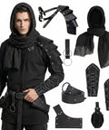 Epic 8 Piece Renaissance Medieval Costume Accessories Set For Men Featuring Leather Shoulder Armor Pauldrons, Adjustable Wrist Guards