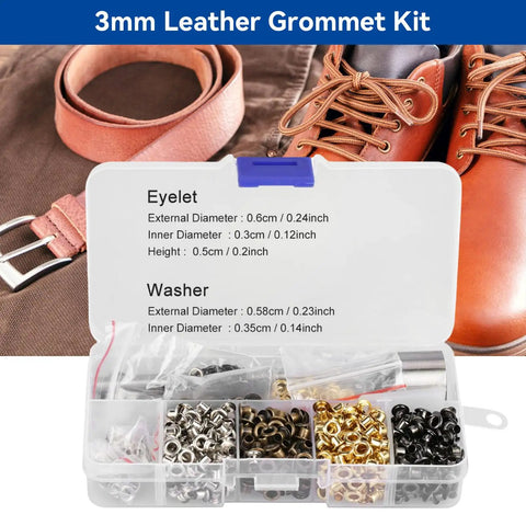 All In One Grommets And Eyelets Kit For Leather Craft And Sewing 420 Pcs 3mm Grommets With One Eighth Inch Size with shoes