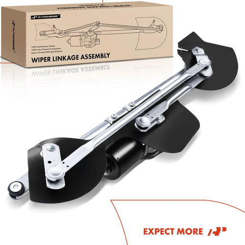 Front Windshield Wiper Motor And Linkage Assembly For Chevrolet Equinox And Gmc Terrain 2010 To 2017 showing linkage and motor detail.