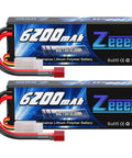 Beefy 2S 6200mAh LiPo Battery 7.4V 60C Hard Case Pack With T Connector For RC Cars Trucks Boats Truggies And Hobby Enthusiasts 2 Pack