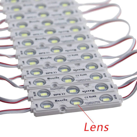 Bright White 200 Pack 3 LED Sign Modules With 5630 5730 SMD LEDs 40 to 45LM Per LED Waterproof With Peel and Stick Adhesive Backing