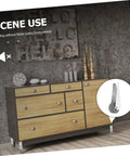 Smooth As Butter Sliding Door Rollers Straight Up Sturdy Barn Door Wheels Heavy Duty Galvanized Nylon Casters close-up on side of cabinet