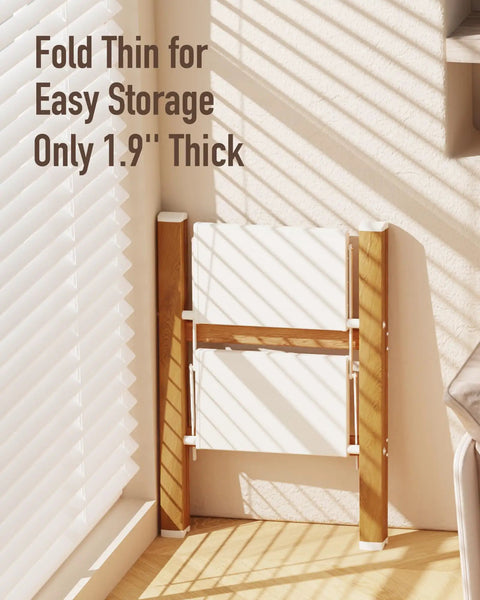2 Step Stool Foldable Aluminum Ladder, Ultra Lightweight And Space Saving, Compact Portable Step Ladder For Home, Kitchen, Garage, And High Shelves Indoors folded thin, only 1.9 in thick